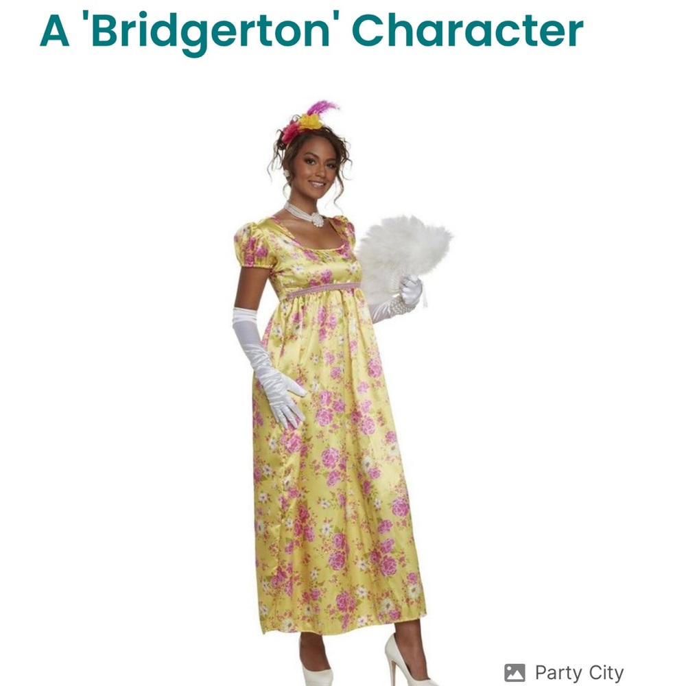 Regency-Inspired Yellow Floral Empire Waist Dress